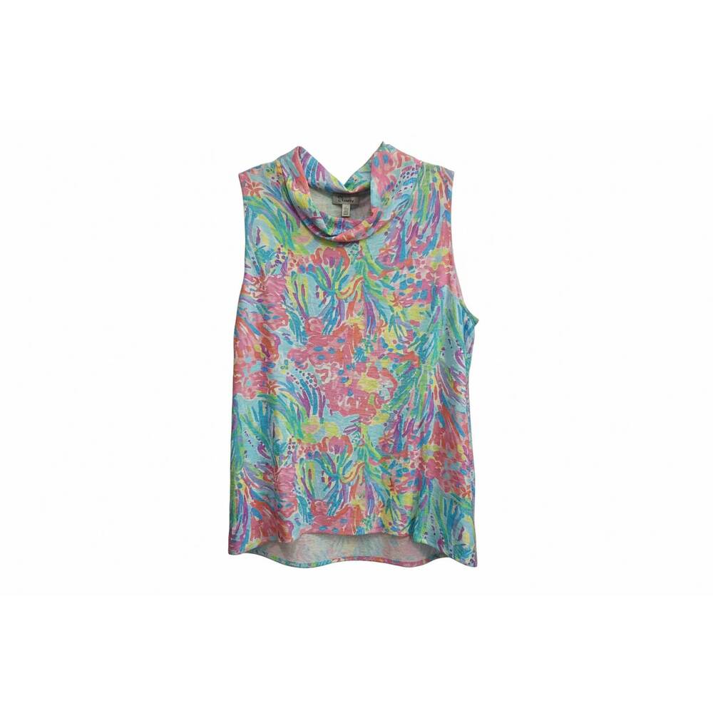 NEW SHANA APPAREL women's cowl neck tank top in pastel floral